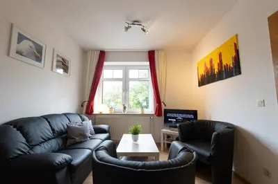 Ein Sitzbereich in der Unterkunft Ferienwohnung Sieltrift 4-08