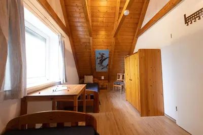 Ein Sitzbereich in der Unterkunft Ferienhaus Vogelsand 08