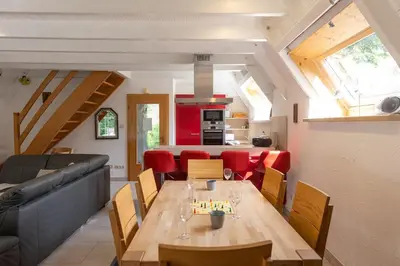 Ein Sitzbereich in der Unterkunft Ferienhaus Knechtsand 28