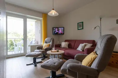 Ein Sitzbereich in der Unterkunft Ferienwohnung 