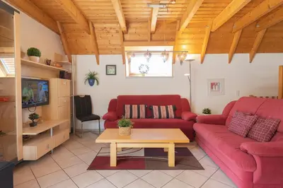 Ein Sitzbereich in der Unterkunft Ferienhaus Ostertill 11