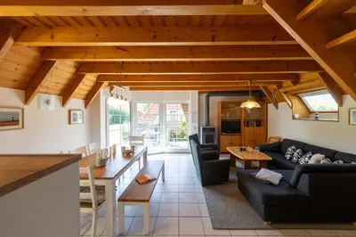 Ein Sitzbereich in der Unterkunft Ferienhaus Tegeler Rinne 06
