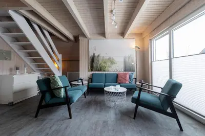 Ein Sitzbereich in der Unterkunft Ferienhaus 