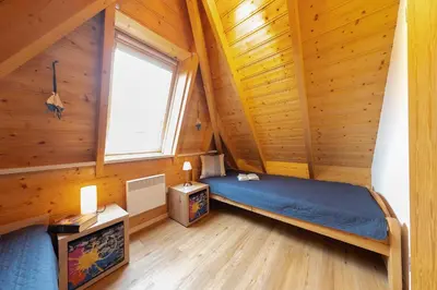 Ein Bett oder Betten in einem Zimmer der Unterkunft Ferienhaus 