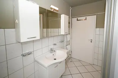 Ein Badezimmer in der Unterkunft Wohnung Austernfischer