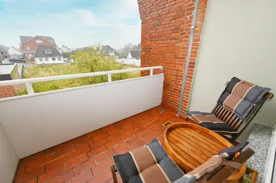 Ein Balkon oder eine Terrasse in der Unterkunft Wohnung Austernfischer