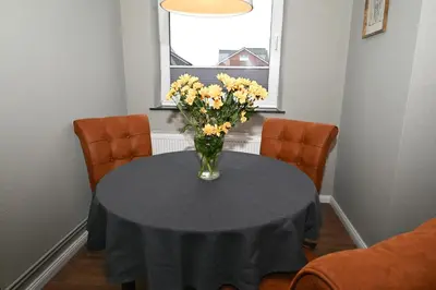Ein Sitzbereich in der Unterkunft Wohnung Austernfischer