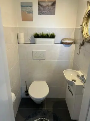 Ein Badezimmer in der Unterkunft Haus am Meer