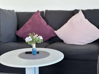 Ein Sitzbereich in der Unterkunft Meerblick Apartment Nordseeperle 11