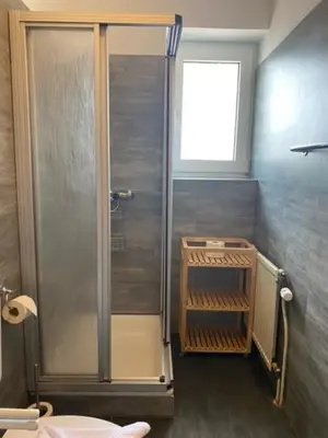 Ein Badezimmer in der Unterkunft Pension Haus Meeresgruss