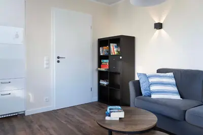 Ein Sitzbereich in der Unterkunft Haus Seemöwe, Whg 1