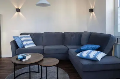 Ein Sitzbereich in der Unterkunft Haus Seemöwe, Whg 1