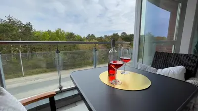 Ein Balkon oder eine Terrasse in der Unterkunft Haus Nordseebrandung FeWo A1 2