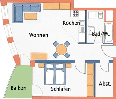 Grundriss der Unterkunft Haus Nordseebrandung FeWo A1 2