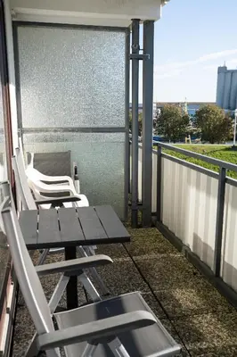 Ein Balkon oder eine Terrasse in der Unterkunft Schloß Am Meer - Wohnung 35