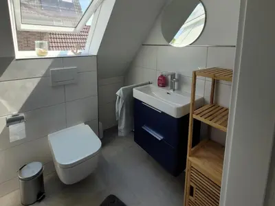 Ein Badezimmer in der Unterkunft Residenz Strandhaus Döse