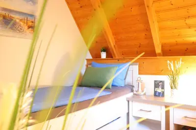 Ein Sitzbereich in der Unterkunft Ferienhaus Mika