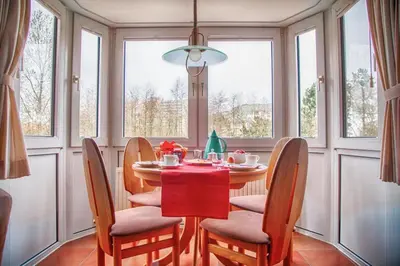 Ein Sitzbereich in der Unterkunft Elbstrom, Ferienwohnung 27