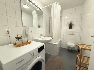 Ein Badezimmer in der Unterkunft Haus Nordseebrandung FeWo B2 3
