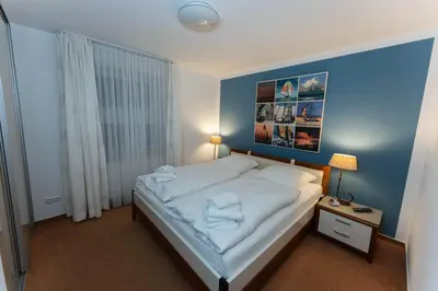 Ein Bett oder Betten in einem Zimmer der Unterkunft Haus Ankerplatz Apartment 3 4