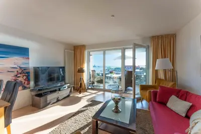 TV/Unterhaltungsangebot in der Unterkunft Haus Ankerplatz Apartment 3 4