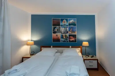 Ein Bett oder Betten in einem Zimmer der Unterkunft Haus Ankerplatz Apartment 3 4
