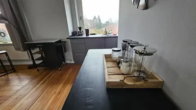 Küche/Küchenzeile in der Unterkunft 3 Zimmer Balkon top möbliertes Apartment