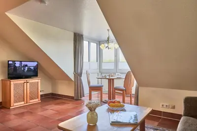 TV/Unterhaltungsangebot in der Unterkunft Elbstrom, Ferienwohnung 21