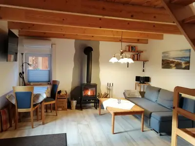 Ein Sitzbereich in der Unterkunft Ferienhaus Jantzen
