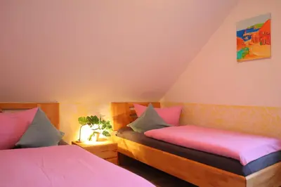 Ein Bett oder Betten in einem Zimmer der Unterkunft Ferienwohnung Kleine