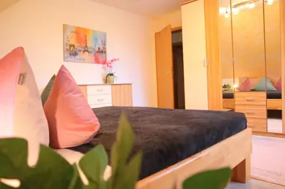 Ein Bett oder Betten in einem Zimmer der Unterkunft Ferienwohnung Kleine