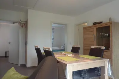 Ein Sitzbereich in der Unterkunft Ferienhaus Nordseebrise