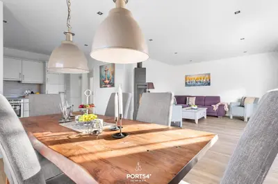 Küche/Küchenzeile in der Unterkunft Ferienhaus Buhne 23