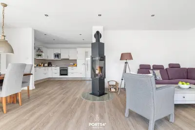 Küche/Küchenzeile in der Unterkunft Ferienhaus Buhne 23