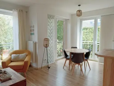 Ein Sitzbereich in der Unterkunft Küstenhaus Duhnen - Wohnung 1 mit Meerblick