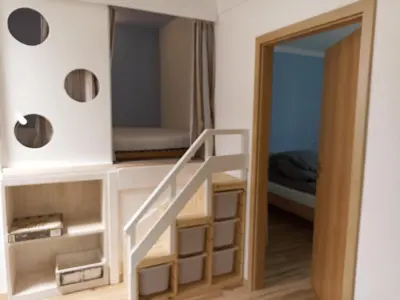 Ein Bett oder Betten in einem Zimmer der Unterkunft Küstenhaus Duhnen - Wohnung 1 mit Meerblick