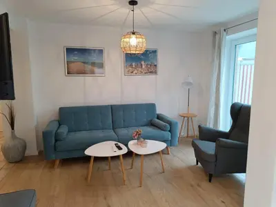 Ein Sitzbereich in der Unterkunft Küstenhaus Duhnen - Wohnung 2 im Erdgeschoss