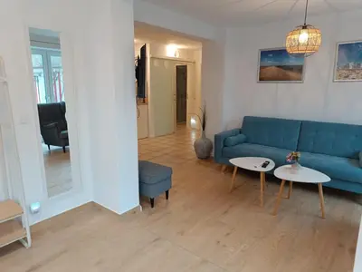 Ein Sitzbereich in der Unterkunft Küstenhaus Duhnen - Wohnung 2 im Erdgeschoss