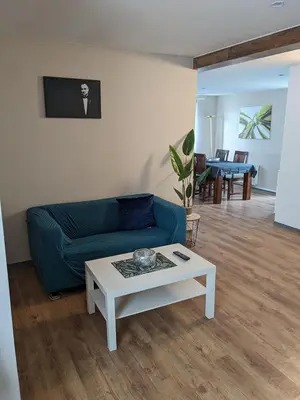 Ein Sitzbereich in der Unterkunft Große Landhauswohnung