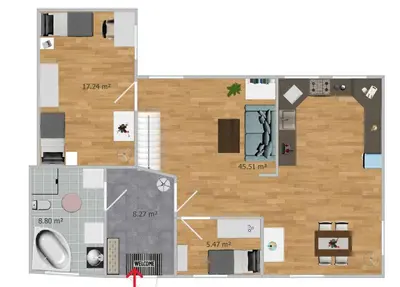 Grundriss der Unterkunft Große Landhauswohnung