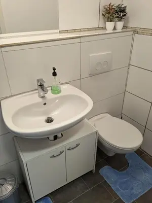 Ein Badezimmer in der Unterkunft Monteurwohnung im Industriegebiet Brunsbüttel Süd