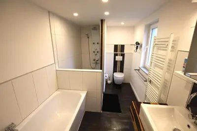 Ein Badezimmer in der Unterkunft Ferienhaus Weideblick