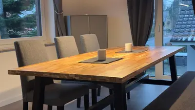 Ein Sitzbereich in der Unterkunft Strandnahe Ferienwohnung Nordsee Oase Whg 1