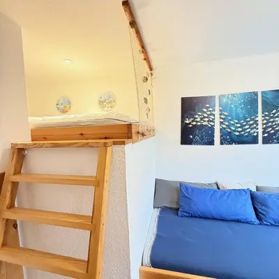 Ein Bett oder Betten in einem Zimmer der Unterkunft Voßhörn 22a