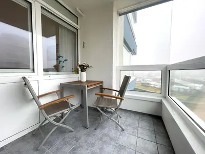Ein Balkon oder eine Terrasse in der Unterkunft Frische Brise FeWo 03 09