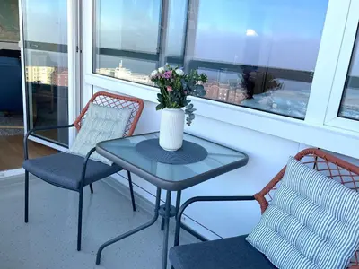 Ein Balkon oder eine Terrasse in der Unterkunft Frische Brise FeWo 12.06