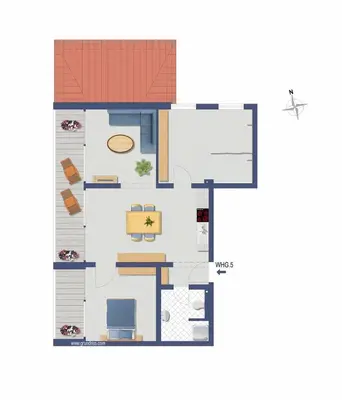 Grundriss der Unterkunft Inseltörn Wohnung 5