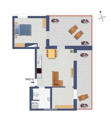 Grundriss der Unterkunft Inseltörn Wohnung 12