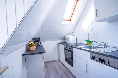 Küche/Küchenzeile in der Unterkunft Ferienwohnung Gooß