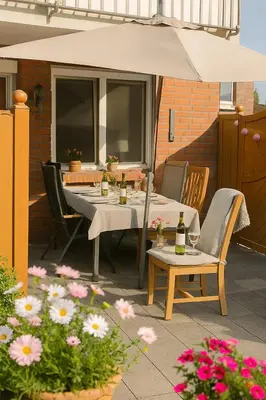 Ein Balkon oder eine Terrasse in der Unterkunft KüstenMuschel